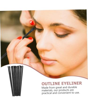 Beavorty Eyebrow Brush Angled 12pcs Eye Shadow Brush A101 Ultra Thin Wooden Handle Nylon Black Oblique Head 14.5x0.7x0.5cm Black - Buy Online on GoSupps.com