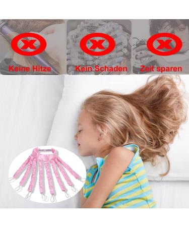 Heatless Curlers Headband - Octopus Hair Curler for Long & Medium Hair | Silk Band Lure Locks Without Heat - Pink | Perfect Hair Styling Tool for Women & Girls - Buy Online on GoSupps.com