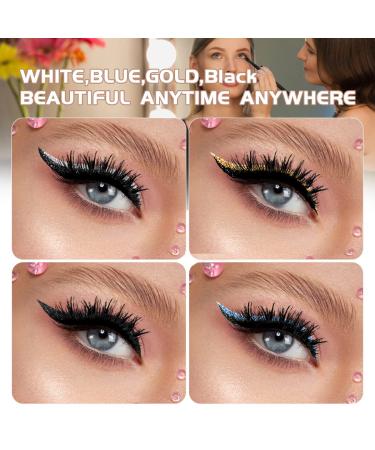 Aaiffey Reusable Eyeliner and Eyelash Sticker Set - Waterproof Natural Glitter Lashes - Easy to Apply and Remove (4 Colors) - Buy Online on GoSupps.com