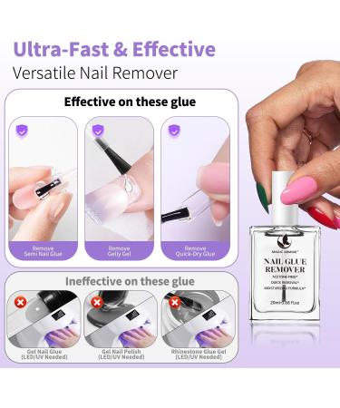 MAGIC ARMOR Dissolvant de colle ongles 20 ml pour l'application du pinceau Dissolvant de colle sans ac tone pour colle ongles et faux ongles D collage rapide et doux des ongles adh sifs et - Buy Online on GoSupps.com