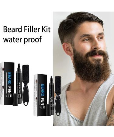 Waterproof Beard Filling Pen for Men - Black | Long Lasting Coverage | Natural Look | Beard Pencil Filler Kit - Buy Online on GoSupps.com