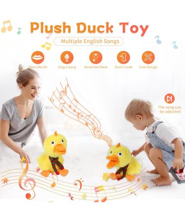 Interactive Plush Duck Toy - Singing, Quacking, Musical Educational Stuffed Toy for Kids - Yellow - Buy Online on GoSupps.com