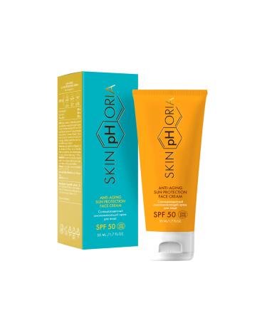 SKINPHORIA Anti-Aging Sun Protection Cream SPF 50 Broad Spectrum Daily Face Cream for All Skin Types Helps Protect Skin and Support a Youthful Glow With Jojoba & Rosehip Oils 50ml