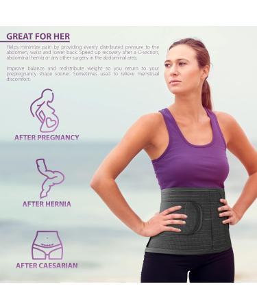 ORTONYX Ergonomic 9.5 Abdominal Binder XXL - Postpartum & Postoperative Support Belt - Hernia Brace for Men and Women - Black - Buy Online on GoSupps.com
