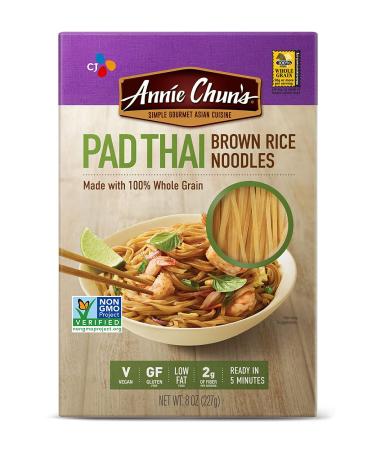 Annie Chun's Pad Thai Brown Rice Noodles, Non GMO, Vegan, Gluten Free, Low Fat, 8 Oz (Pack of 6)