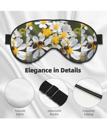 Sunflower & Little Bees Adjustable Sleep Eye Mask - Unisex Blackout Mask for Travel Yoga & Naps - Buy Online on GoSupps.com