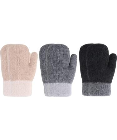 QKURT 3 Pairs Toddler Mittens - Lined Fleece Thermal Kids Gloves for 3-5 Years Old Boys and Girls - Buy Online on GoSupps.com