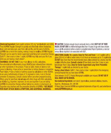 ASPIRIN Regular Strength Tablet 325 mg - Buy Online on GoSupps.com