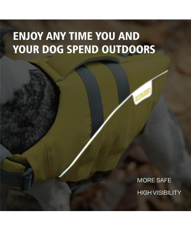 Zooland Dog Life Jacket - Adjustable Durable Reflective Lifesaver for Small Medium & Large Dogs | Excellent Buoyancy | Green - Buy Online on GoSupps.com