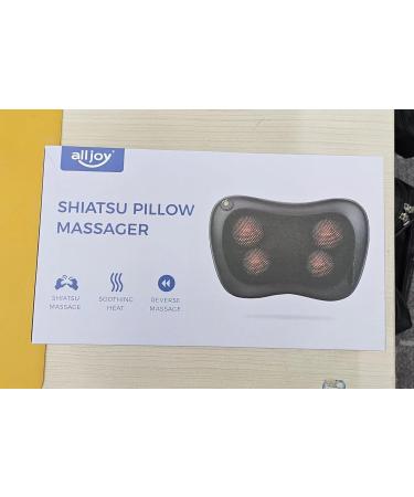 Alljoy Shiatsu Massage Pillows with Heat | 3D Rotating Neck & Back Massager | PU Leather Gift for Men & Women - Buy Online on GoSupps.com