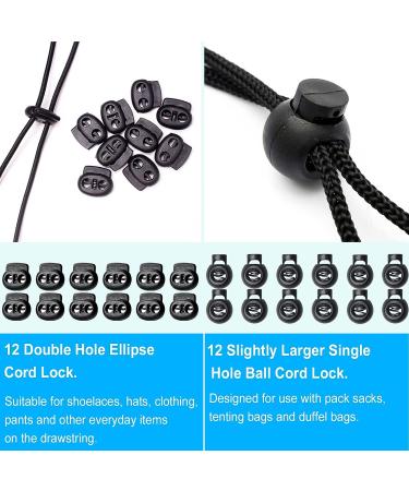 ZUSHALLMY 48pcs Upgraded Plastic Cord Lock - Drawstring Clip with Spring Toggle Stoppers for Shoelaces & Paracord - Buy Online on GoSupps.com