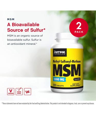 Jarrow Formulas MSM 1000 mg - 120 Tablets for Joint Health & Pain Relief - Buy Online on GoSupps.com