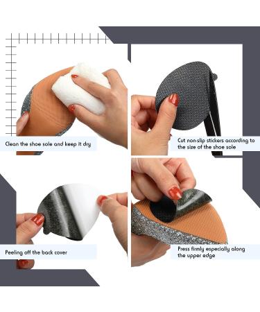 Black Non Skid Shoe Pads - Self Adhesive Slip Resistant Sole Protectors for Noise Reduction & Traction, 2 Shapes (20 Pack) - Buy Online on GoSupps.com