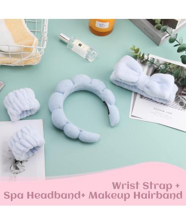 Shop Blue Terry Fabric Hair Bands: Spa Headband Wrist Wash & Slimming Hair Accessories for Skin Care & Yoga - Buy Online on GoSupps.com