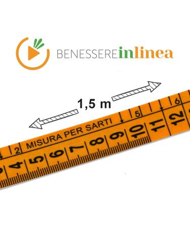 Tailor's wellness meter in linea cm for body measurement - soft yellow with practical rigid plastic case for professional seamstress rolling double graduation 1.5 m - Buy Online on GoSupps.com