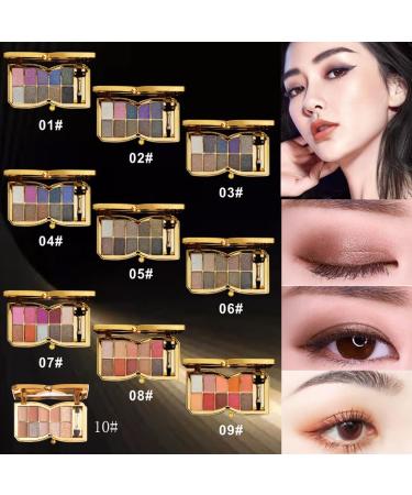 10 Colors Sparkle Shimmer Eyeshadow Palette Gold Eyeshadow Shimmer Makeup Palette Highly Pigmented Long Lasting Makeup Set Eye Shadow Palette Makeup 08 - Buy Online on GoSupps.com