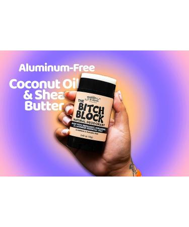 B!ch Block Natural Deodorant with Bergamot, Lavender & Geranium | Aluminum-Free with Essential Oils | 2.56 oz Stick - Paraben & Phthalate Free - Buy Online on GoSupps.com