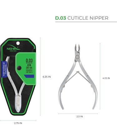 NGHIA Cuticle Nipper D-03 JAW 14 | Durable Stainless Steel Tool | Ergonomic Design for Salons & Home Use - Sharp Grey Plated Nipper - Buy Online on GoSupps.com