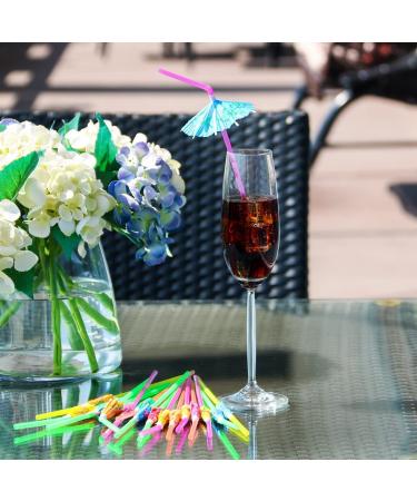 ALINK 50 Umbrella Parasol Drinking Straws - Hawaiian Luau Party Decor Supplies - Buy Online on GoSupps.com