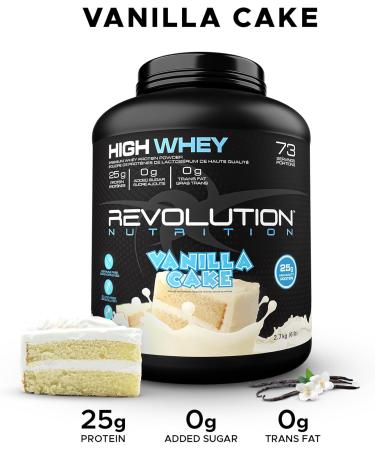 Revolution Nutrition High Whey Protein Powder Whey Isolate Superior Formula Gluten Free Lean Muscle Mass For Men & Women 25g of Protein Per Scoop 2.7kg 73 Servings (Vanilla Cake 6 Pound) Vanilla Cake 6 Pound - Buy Online on GoSupps.com