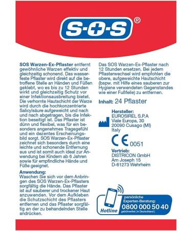 SOS Warken Ex Pavement - Waterproof Wart Removal Plaster for Children (2 x 24) | Effective Warts Treatment for Hands & Feet - Buy Online on GoSupps.com