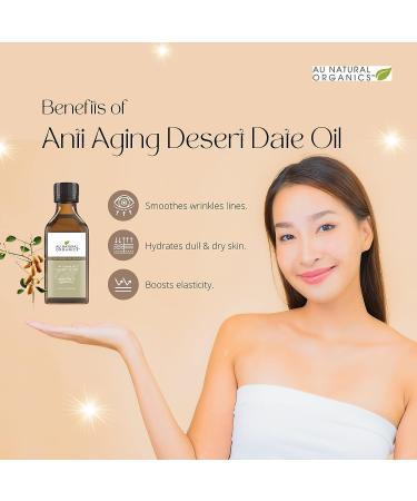 Desert Date Oil - Cold Pressed Extra Virgin Anti-Wrinkle Anti-Aging Oil | 100% Pure Organic | Strengthens Hair, Restores Elasticity | Unrefined 3.4 Oz - Buy Online on GoSupps.com