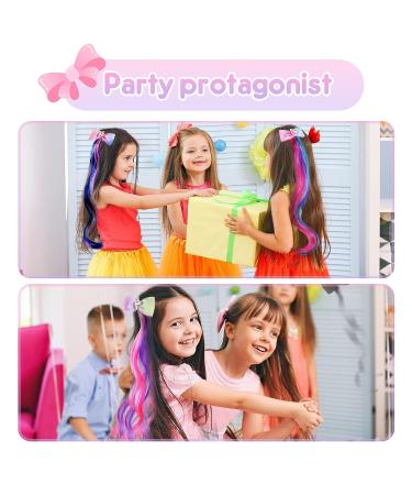 6 Colors Unicorn Bow Clips with Glitter Butterfly Hair Extensions - Princess Dress Up Headdress for Girls - Buy Online on GoSupps.com