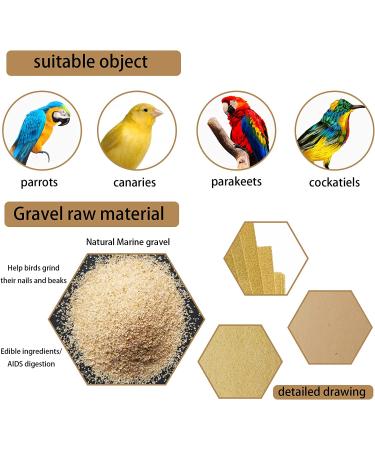 Hamiledyi Bird Gravel Paper 32PCS - 17x11 Inch Disposable Cushion Pads for Parrot Cage - Special Sea Sand Liner for Bird Parakeet Budgie - Buy Online on GoSupps.com