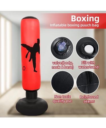 Kids Inflatable Boxing Bag Set with Air Pump and Gloves - 63 Inch | Practice Karate and Taekwondo with Instant Rebound - Buy Online on GoSupps.com