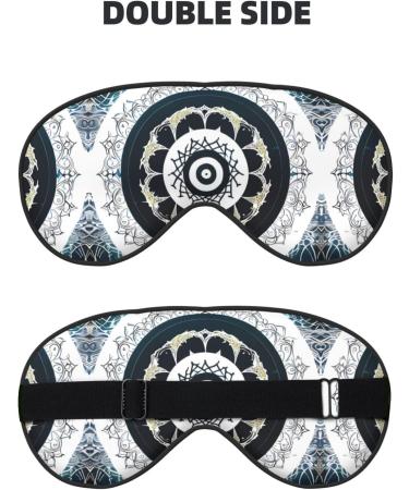 Black and White Round Totem Eye Mask - Soft Adjustable Sleep Mask for Men & Women | Nighttime Comfort - Buy Online on GoSupps.com