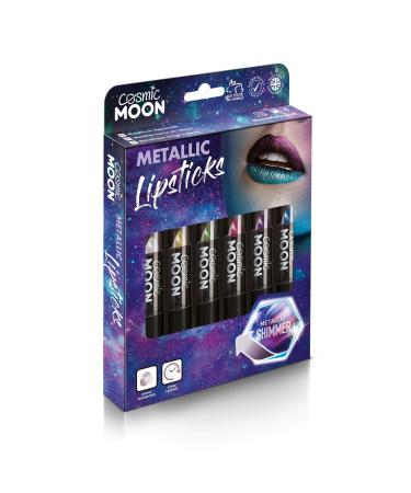 Cosmic Moon - Metallic lipstick - 5G - for fascinating metallic lips!- Box set- contains: pink gold blue green silver violet multi-colored