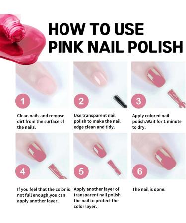 Trendyfave Pink Nail Polish Long Lasting Nail Varnish Pastel Quick Dry Nail Polish Nail Polish Non-Toxic Water Based Formula Nail Polish for DIY Nail Art No Need Baking - Buy Online on GoSupps.com