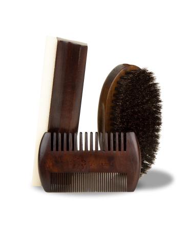 ZP Natural Beard Grooming Kit For Men - European Vintage Style w/Beard Comb, Beard Brush, Beard Bar - Focusing On Men's Beard Care, Mastering The Beards Of Men All Over The World