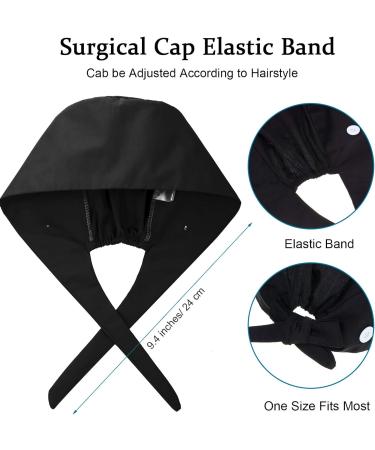 SATINIOR Adjustable Bouffant Hats with Button Sweatband Cap for Women and Men - Set of 4 - Black - Buy Online on GoSupps.com