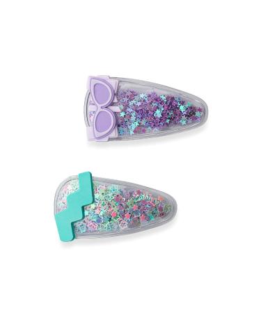 Goody Kids Slideproof Hair Snap Clips - Nostalgia Glitter (2 Count) | Hinge Clips for All Hair Types - Pain-Free Accessories for Women and Girls - Buy Online on GoSupps.com