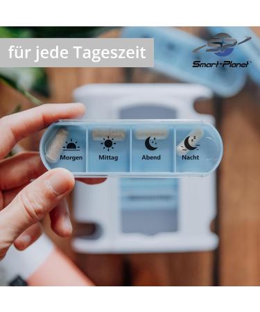 Smart Planet Tablet Box - 7-Day Pill Organizer with 4 Compartments | Senior-Friendly Medication Reminder for Morning Evening & Night - Ideal for Travel - Buy Online on GoSupps.com