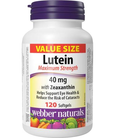 Webber Naturals Lutein 40 mg with Zeaxanthin Maximum Strength 120 Softgels Supports Eye Health & Vitamin E 400 IU 120 Softgels Natural Source of Vitamin E Antioxidant Support SUPPLEMENT + VITAMIN ECS165693 - Buy Online on GoSupps.com