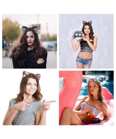 KIPETTO 8Pcs Reversible Sequin Cat Ears Headbands for Women and Girls - Sparkly Hair Accessories - Buy Online on GoSupps.com