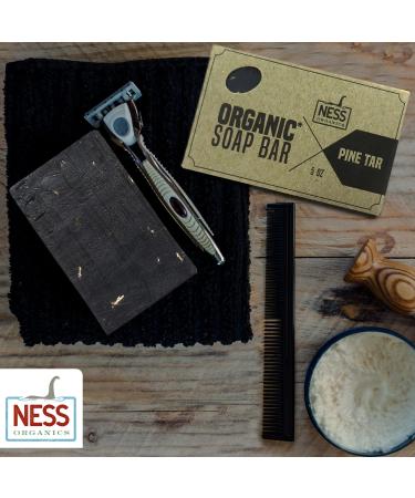 Ness Mens Pine Tar Soap Bar - Organic Ingredients, Essential Oils, Moisturizing, Handmade in USA - Cruelty Free, Vegan - 5 oz - Buy Online on GoSupps.com