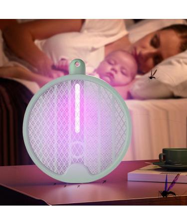 Fly Swatter Electric Zapper USB Rechargeable Electric Fly Swatter - Foldable Fly Swatter Racket 3000 Volts Fly for Buggs Fly Killers for Travel Outdoor Camping (Green) - Buy Online on GoSupps.com