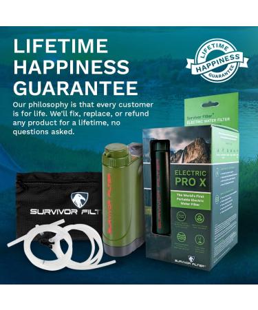 Survivor Filter Pro X Electric Water Purifier - 99.999% Virus, Bacteria, Parasite Removal - Camping Filtration System - Buy Online on GoSupps.com