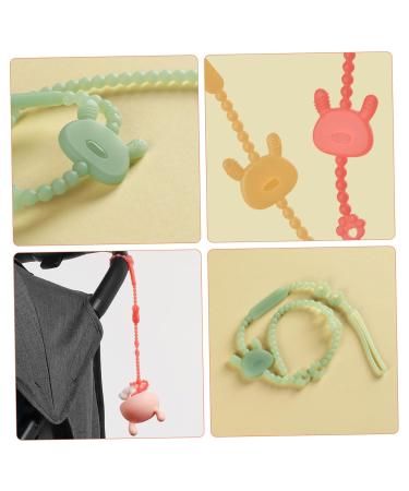 4PCS Silicone Pacifier Holder Clips - Adjustable & Stretchy Baby Toy Belts for Strollers & High Chairs - Buy Online on GoSupps.com