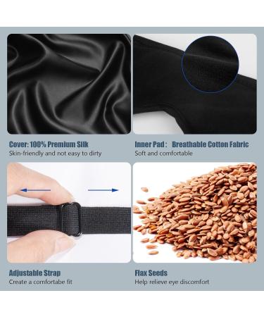 Heated Eye Mask - Cordless Washable Warm Compress with Flaxseed | USB Electric Eye Heating Pad for Stye Sinus Blepharitis & Eye Fatigue - Perfect Gift for Men & Women (Black - Buy Online on GoSupps.com