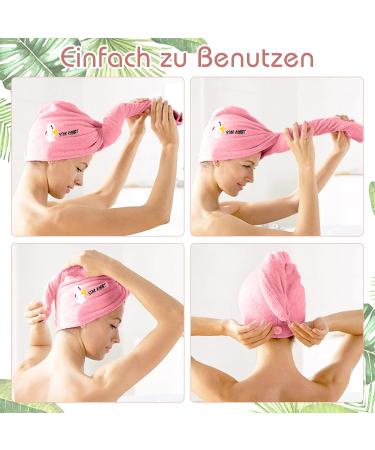 Fast Drying Microfiber Hair Towel Set - 4 Colors with Button | Super Absorbent Hair Turban for Women & Girls - Perfect for Salon Travel & Bath - Buy Online on GoSupps.com