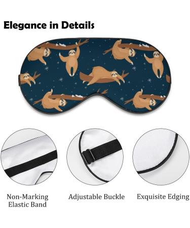 Sloth Play in Winter Sleep Mask - Adjustable Eye Cover for Sleeping and Travel - Blocks Light for Night or Nap - Men Women - Buy Online on GoSupps.com