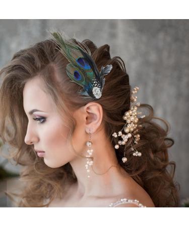 Nuobesty Pfau Fascinator - Elegant Feather Headwear for Dance Parties & Prom | Spring Festive Makeup Accessory - Buy Online on GoSupps.com