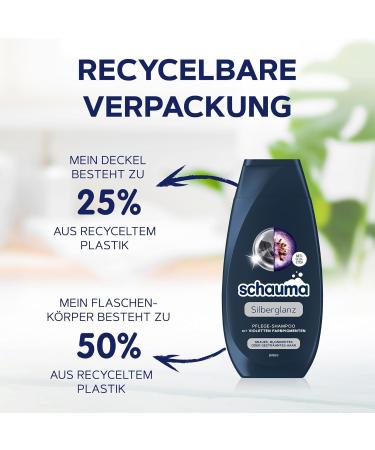  Schauma Schwarzkopf Schauma Shine Silver Care Shampoo (6 x 250ml) - Helps Reduce Yellowish Bleaches - Shampoo for Grey Blonde or Highlighted Hair - 6 Pack - Buy Online on GoSupps.com