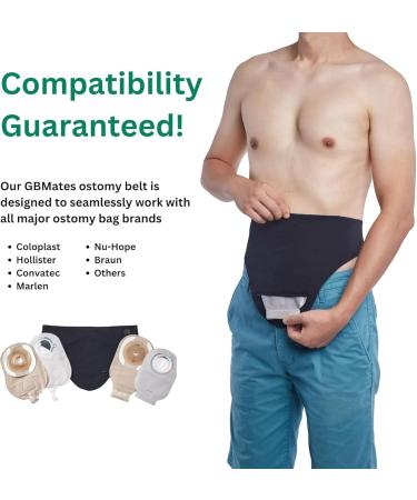 Concealed Ostomy Belt | Stretchy Colostomy Wraps for Comfort | Ideal for Gym Swimming & Showering - Size L - Buy Online on GoSupps.com