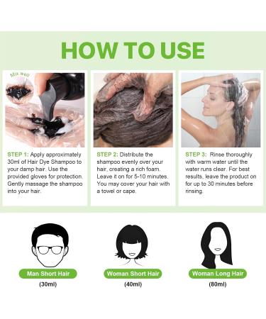  Uocasi Dye Shampoo For White Hair Instant Dye Shampoo For Men And Women - Natural And Durable Hair Care Shampoo Plant Dye 3 In 1-500 ML Black - Buy Online on GoSupps.com