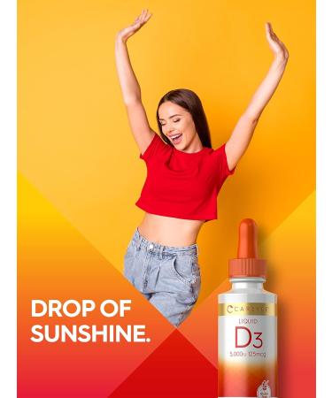 Carlyle Liquid Vitamin D3 5000 IU | 2 oz Vitamin D Drops for Adults - Vegetarian Non-GMO & Gluten Free - Buy Online on GoSupps.com